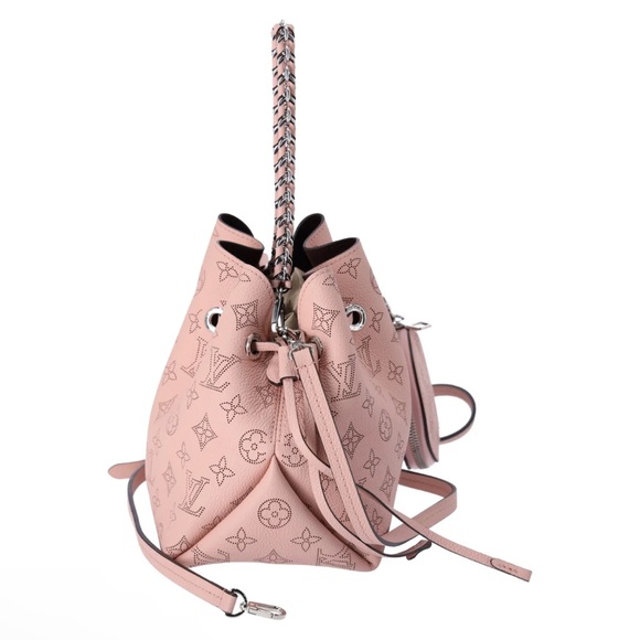 Louis Vuitton Bella Mahina Calf Leather Magnolia Pink Bucket Shoulder Bag M57068 - Picture 3 of 15